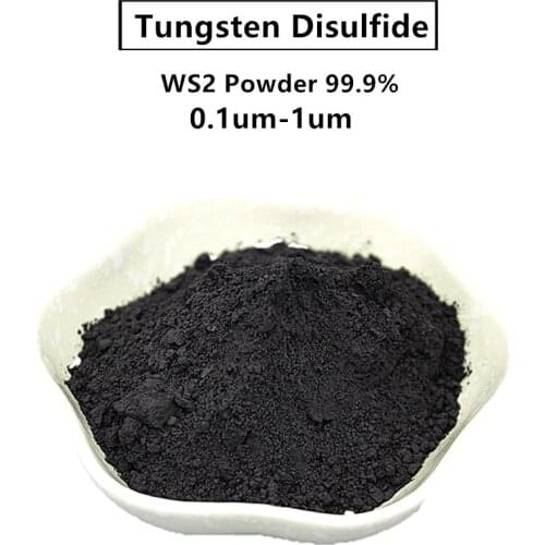 WS2 Powder 99.9% High Purity 3N Tungsten Disulfide About 0.1/1 Micro Meter Wear Resistance Ultrafine Powder 50/100 Gram
