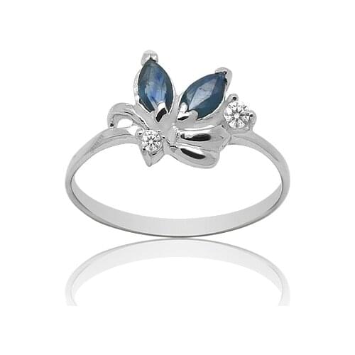 CoLife Jewelry Classic 925 Silver Sapphire Ring for Party 2.5*5mm Natural Sapphire Silver Ring Sterling Silver Sapphire Jewelry