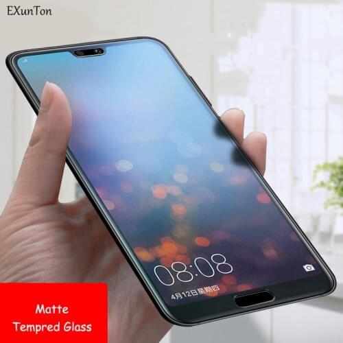 EXUNTON No Fingerprint Matte Tempered Glass for Huawei P20 P10 Lite P9 P10Plus P9 P20Pro P8 Lite 2017 P Smart Screen Protector