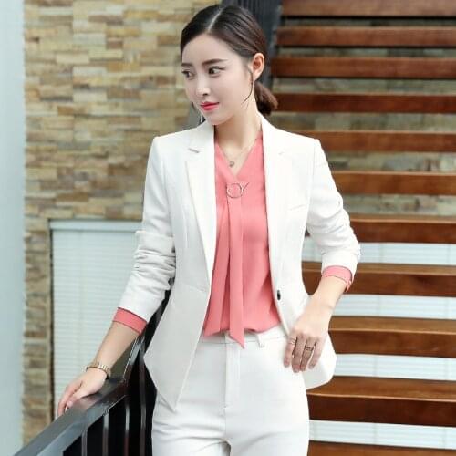 Womens suits, new fashion, temperament, slim waist, professional wear, temperament, slim trousers, womens two-piece suit