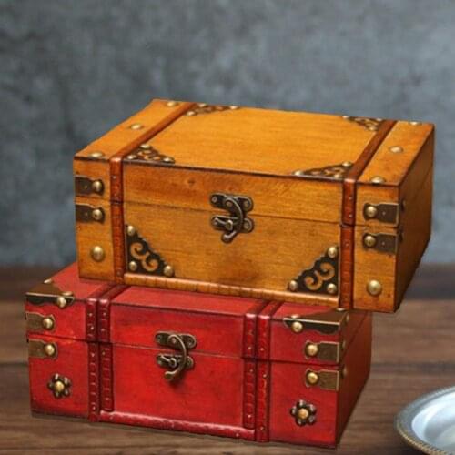 1PCS Portable Storage Holder Box Well-constructed Good Sealing Wooden Makeup Storage Organizer for Home Decor