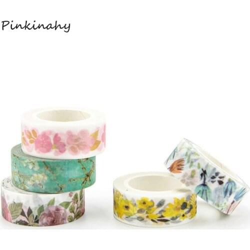 1 pcs 1.5cm*7m Wide Luxuriant Flowers & Animals Washi Tape Adhesive Tape DIY Scrapbooking Sticker Label Masking Tape