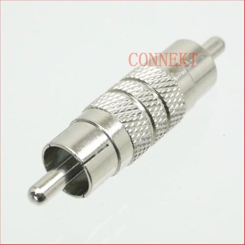 10pcs/lot RCA male plug to RCA male plug in series TV RF adapter connector brass