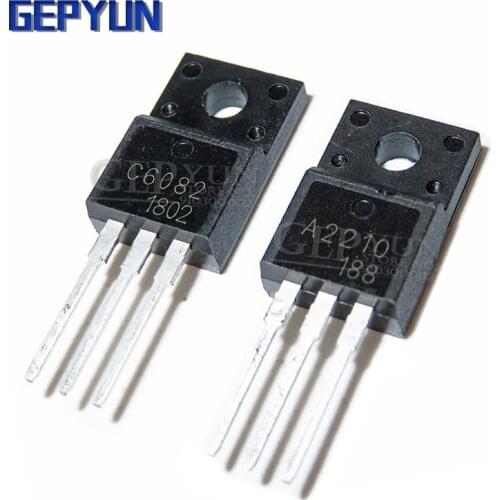 10PCS = ( 5PCS 2SA2210 A2210 + 5PCS 2SC6082 C6082 ) TO-220F TO220