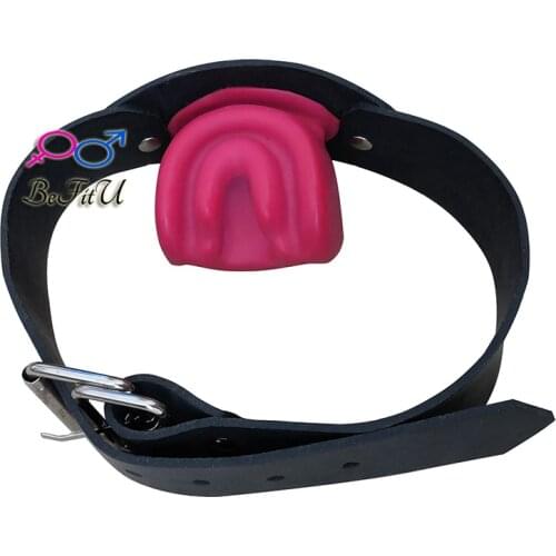 BEFITU Latex mouth stuff cover mouth plug gags cosplay accessory