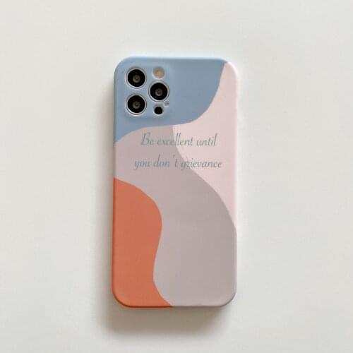 Color Contrast English Motto Case for iPhone 12 Pro Max Back Phone Cover for 12 Mini 11 Pro Max X XS XR 8 7 Plus SE 2020 Capa