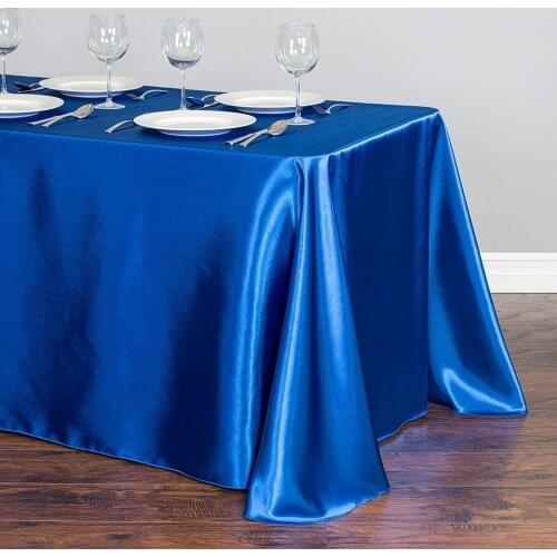 Decorative Table Cloth Rectangular White Satin Tablecloths Dining Table Cover Solid Tablecloth for Wedding Party Favor 21colors