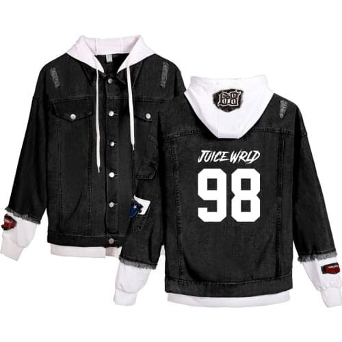 Juice Wrld jeans hoodies Young People New Sale Autumn Fashion Juice Wrld Denim Jean wear men/women Popular Stitching Jacket