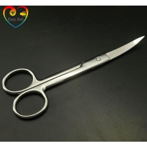 EasyNail 1pcs Super Big Curve Head Stainless Steel Eyebrow Trimmed Makeup Tools Beauty Scissors,cuticle Scissors,worthful