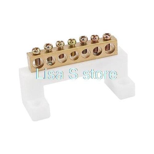 Electric Cable Wire Connector 7 Positions Screw Barrier Terminal Block 400V 20A