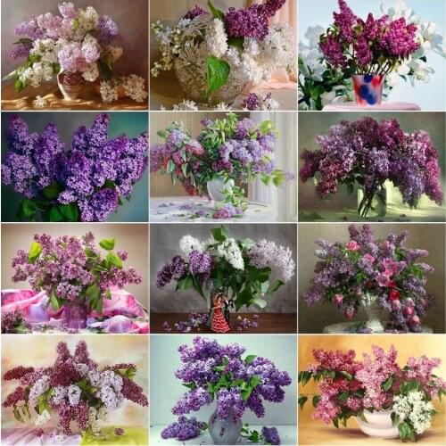 Purple Lavender Diy Paint Wall Decor Nordic Flower Embroidery Diamond Arts and Crafts Kit Mosaic Painting Home Decor