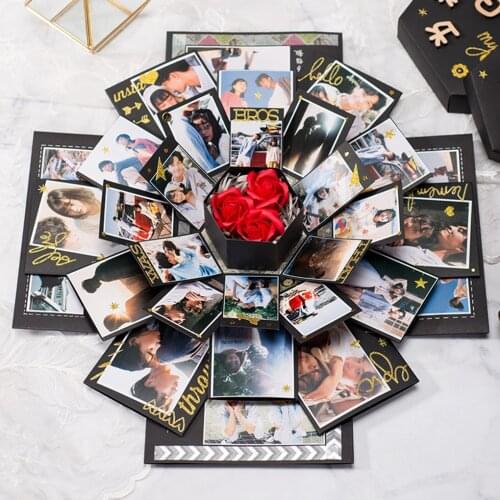 Creative Explosion Photo Album Bomb Box DIY Scrapbook Hexagonal Love Note Exploding Box Festival Birthday Gift box