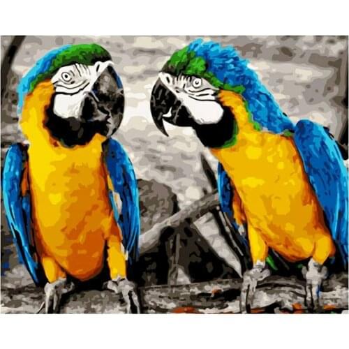 Gatyztory Frame Parrot Paint By Numbers For Adults Kids Handpainted Animal Oil Painting Canvas Drawing DIY Gift Home Wall Decor
