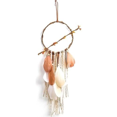 Hot High Quality Feather And Tassel Dream Catcher With Light Kids Bedroom Birthday Party Gift Wall Hanging Decoration For Home