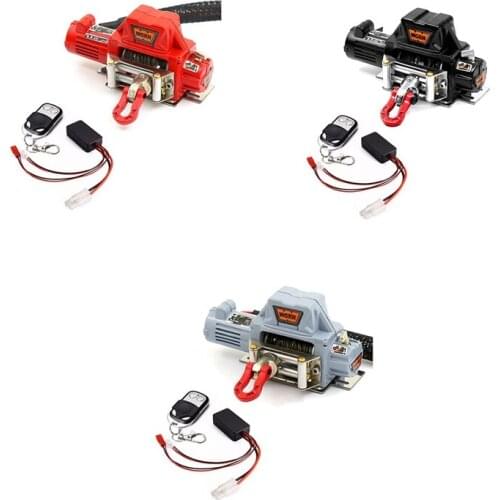 Metal Automatic Winch Wireless Remote Controller System for 1/10 RC Crawler Car Axial SCX10 90046 Traxxas TRX4 Redcat