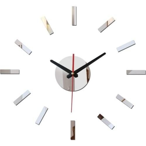 2016 top fashion home diy decor mirror acrylic wall quartz clock sticker modern 3d interior living room watches