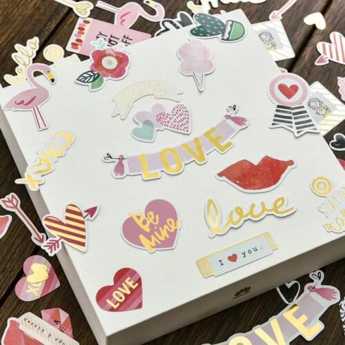 KSCRAFT 70pcs My Sweet Love Foil Gold Paper Die Cut Stickers for DIY Scrapbooking/photo album Decoration Card Making Crafts
