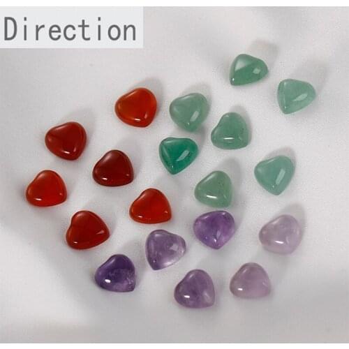 Natural crystal amethyst love peach heart semicircle patch diy earrings earrings jewelry hairpin jewelry accessories materials