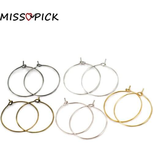 50pcs 20/25/30/35mm Big Round Hoops Earrings Circle Earwire Jewelry Findings Earrings Supplies DIY Jewelry Making Accessories