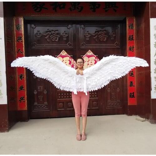 Overall length 240cm angel wings white feathers wings,Model Catwalk Stage Cosplay Performance Shooting film Props gift a1960