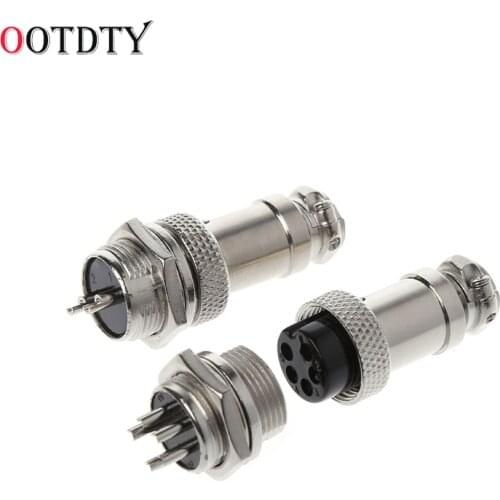 OOTDTY GX16 Aviation Plug Male&Female Wire Panel Metal Connector 2/3/4/5/6/8/9 Pin 16mm