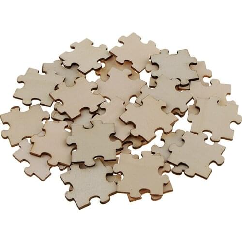 Prettyia Jigsaw Puzzle Pieces Cut MDF Wooden Embellishment