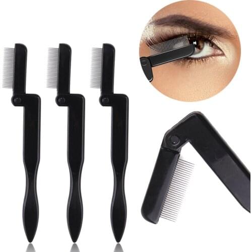 1/3pcs Foldable Eyelash Curler Stainless Steel Lash Separator Folding Metal Eyelash Mascara Brush Comb Eyelash Applicator Tool