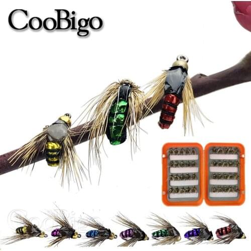 Fishing Flies Hook Nymph Scud Fly Bug Insect Lure Bait Artificial Tackle Accessories Brass Bead Head Fast Sinking 40pcs/box