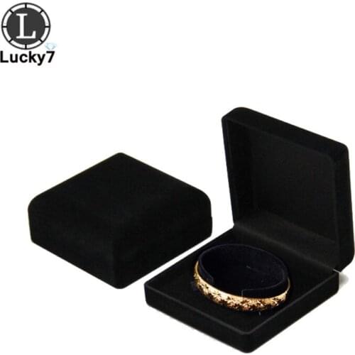 Premium Bangle Bracelet Box Black Velvet Coated Jewelry Display Boxes C Collar Jewellery Packaging Gift Holder Organizer Case