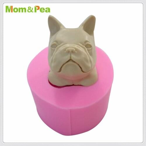 Mom&Pea MPA1843 Dog Head Silicone Mold Cake Decoration Fondant Cake 3D Mold Food Grade