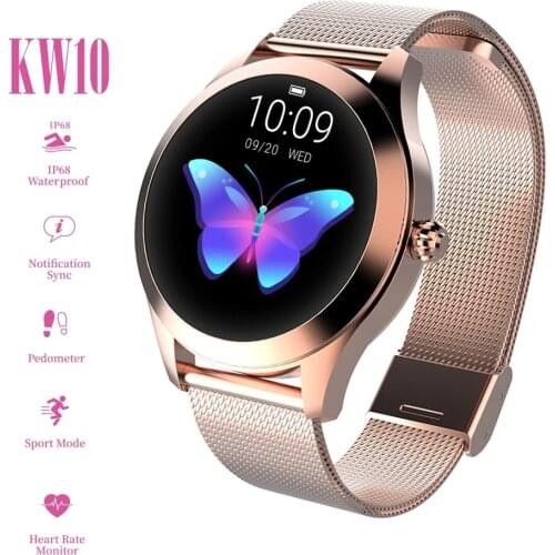10pcs Smart Watch Women KW10 IP68 waterproof Multi-sports modes Pedometer Heart Rate smartwatch Fitness Bracelet for Lady