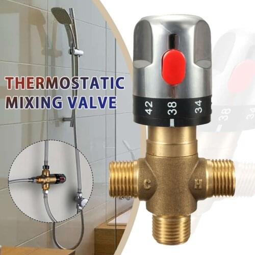 Xueqin 1PC Brass Pipe Thermostat Faucet Thermostatic Mixing Valve Bathroom Water Temperature Control Faucet Cartridges