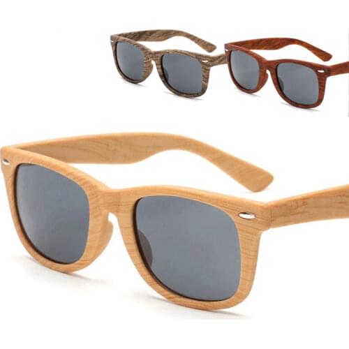 Men Retro Bamboo Sunglasses Wooden Bamboo Glasses Men Brand Designer Fashion Square Wood Sun Glasses Male Faux Wood Glasses