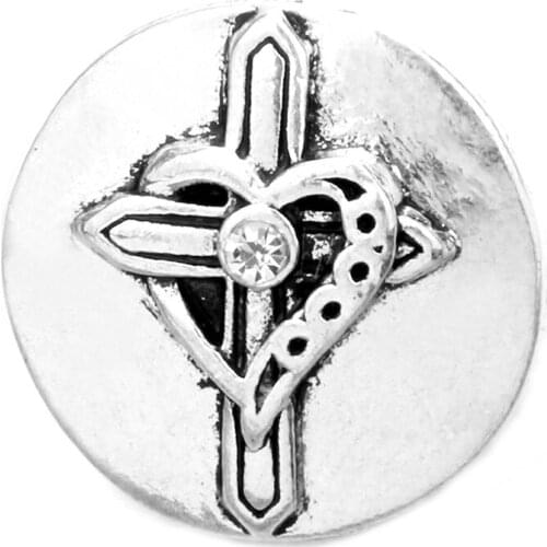 The Bloomer faith cross Vintage 18mm metal snaps button for bracelet women armhand bangle jewelry one direction