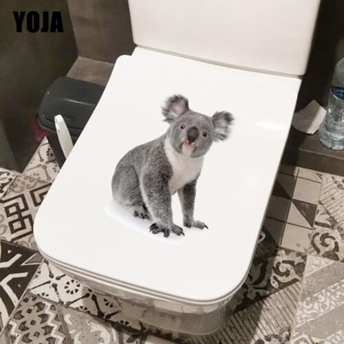 YOJA 17.9×24.7CM Koala Animal Bathroom Toilet Stickers Creative Home Wall Decal Decoration T1-3276