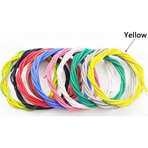 UL3135 Yellow Flexible Silicone Wire Cable 30 28 26 24 22 20 18 16 14 12 10AWG Hook-Up Wires Tinned Copper 200