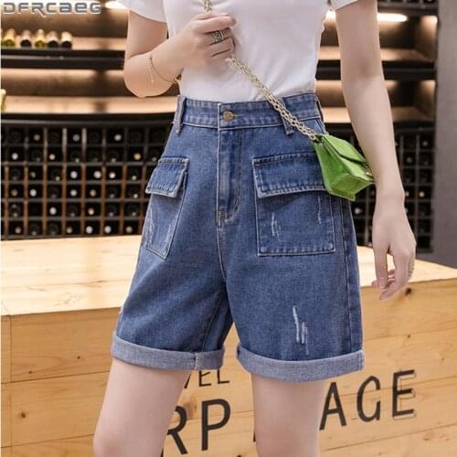 S-5XL Plus size Oversized Denim Shorts Women Summer Casual Streetwear Jean Short Feminino Scratch Ripped Boyfriend Shorts Jeans