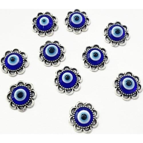 10pcs Cute Mini Resin Turkish Evil Eye Connector Charms Lucky Demon Eye Necklace Pendants Diy Accessory for Jewelry Make