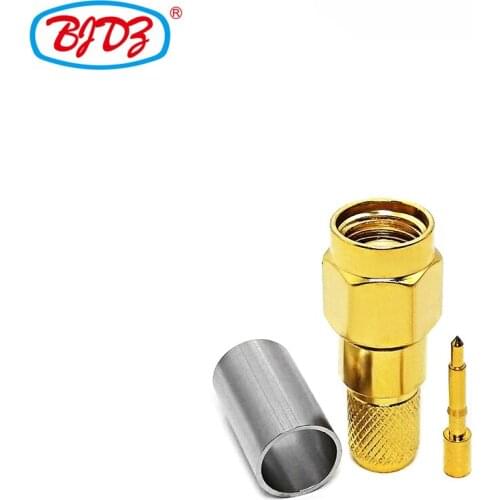 Free Shipping 10PCS SMA Male Straight Connector for RG59 LMR240 Cable (48 Hours Salt Spray Tests)