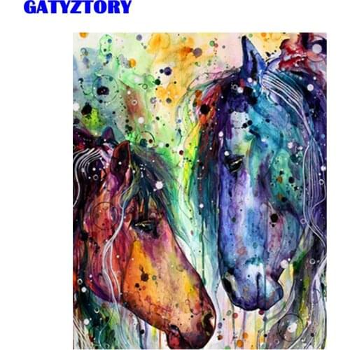 GATYZTORY Frame Animal Horse Full Set DIY Digital Paints By Numbers Oil Painting By Numbers Acrylic Wall Art For Home Decoration