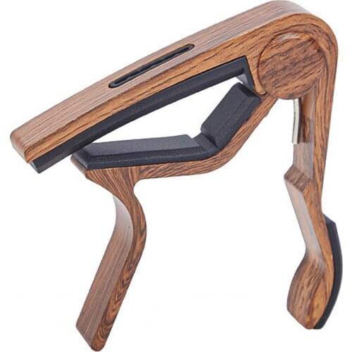 Guitar Capo Wood Grain Multifunction Aluminium Alloy with Pin Puller Pick Holder Portable Capo for Electric Guitars укулеле