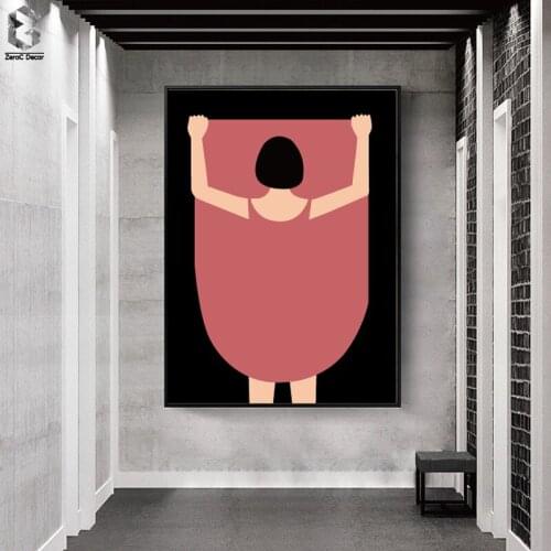 Lovely Cute Pink Dress Skirt Girl Canvas Painting Nordic Wall Art Picture for Living Room Girlish Poster and Print Cuadros Decor