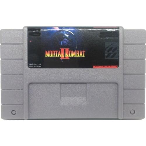 Mortal Kombat II US Version Cartridge Card for 16 bit Big Video English language Game Gray Game Card For NTSC Game Player