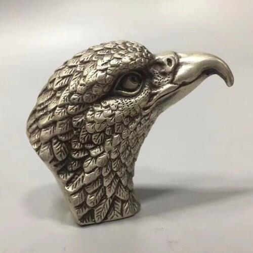Chinese Old Tibetan Silver Copper sculpture eagle Home Decoration Statues