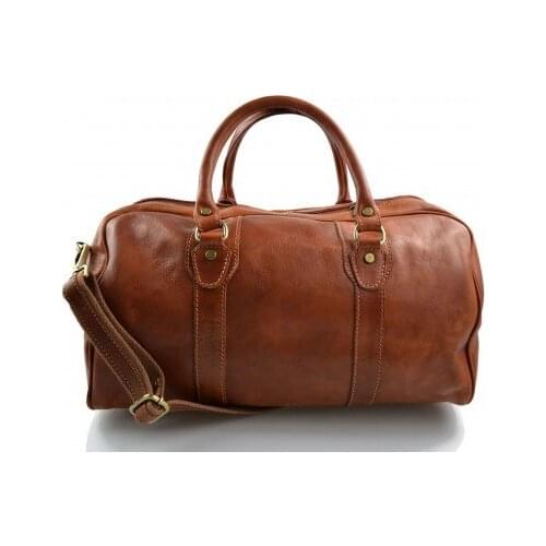 Leather duffle bag genuine leather travel bag overnight honey
