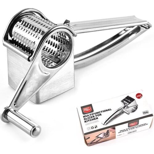 Kitchen Tools Chocolates Shredder Stainless Steel Drum Hand-Cranked Cheese Grater Rotary Ginger Chocolate Cutter Planer with Box