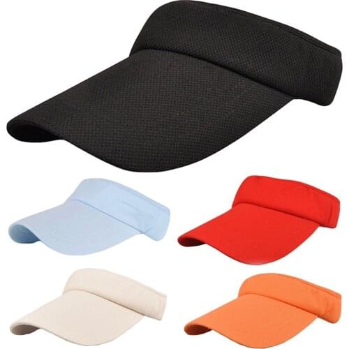 Men Women Wide Brim Caps Visor Hat Simple Adjustable Outdoor Baseball Tennis Cap HATCS0411