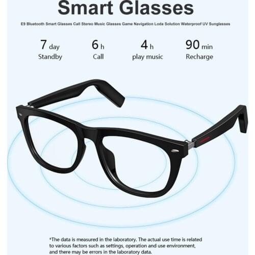 2020 New E9 Bluetooth Smart Glasses Call Stereo Music Glasses Game Navigation Loda Solution Waterproof UV Sunglasses