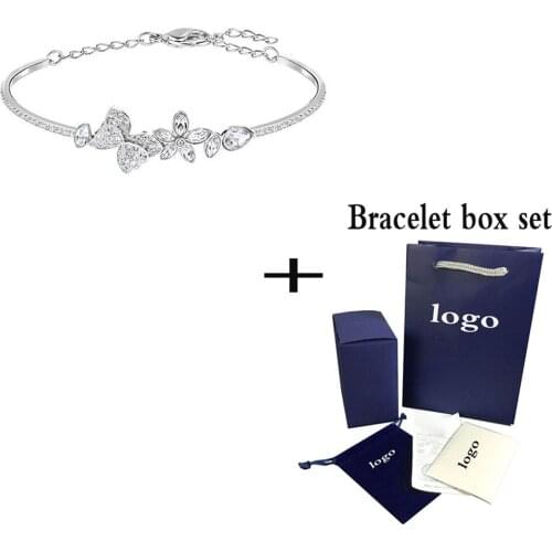 New Flower Bracelet Shiny Butterfly Crystal Lady Send Mom and Girlfriend Romantic Luxury Jewelry Gift