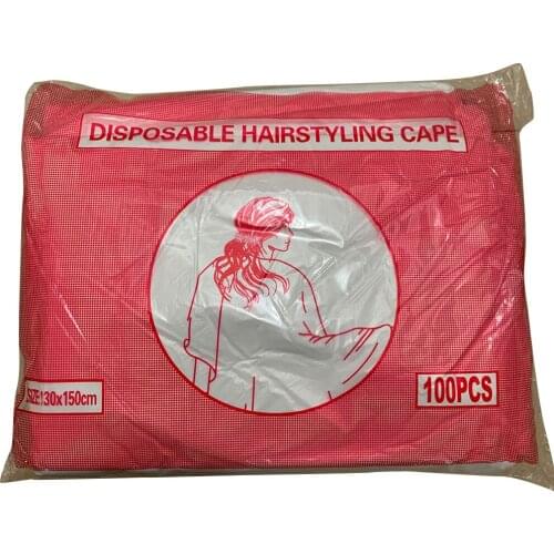 Disposable Cloth Shawl Transparent Waterproof PE Cloak Hair Dyeing Hair Cut Barber Shop Perm Dyeing Tool
